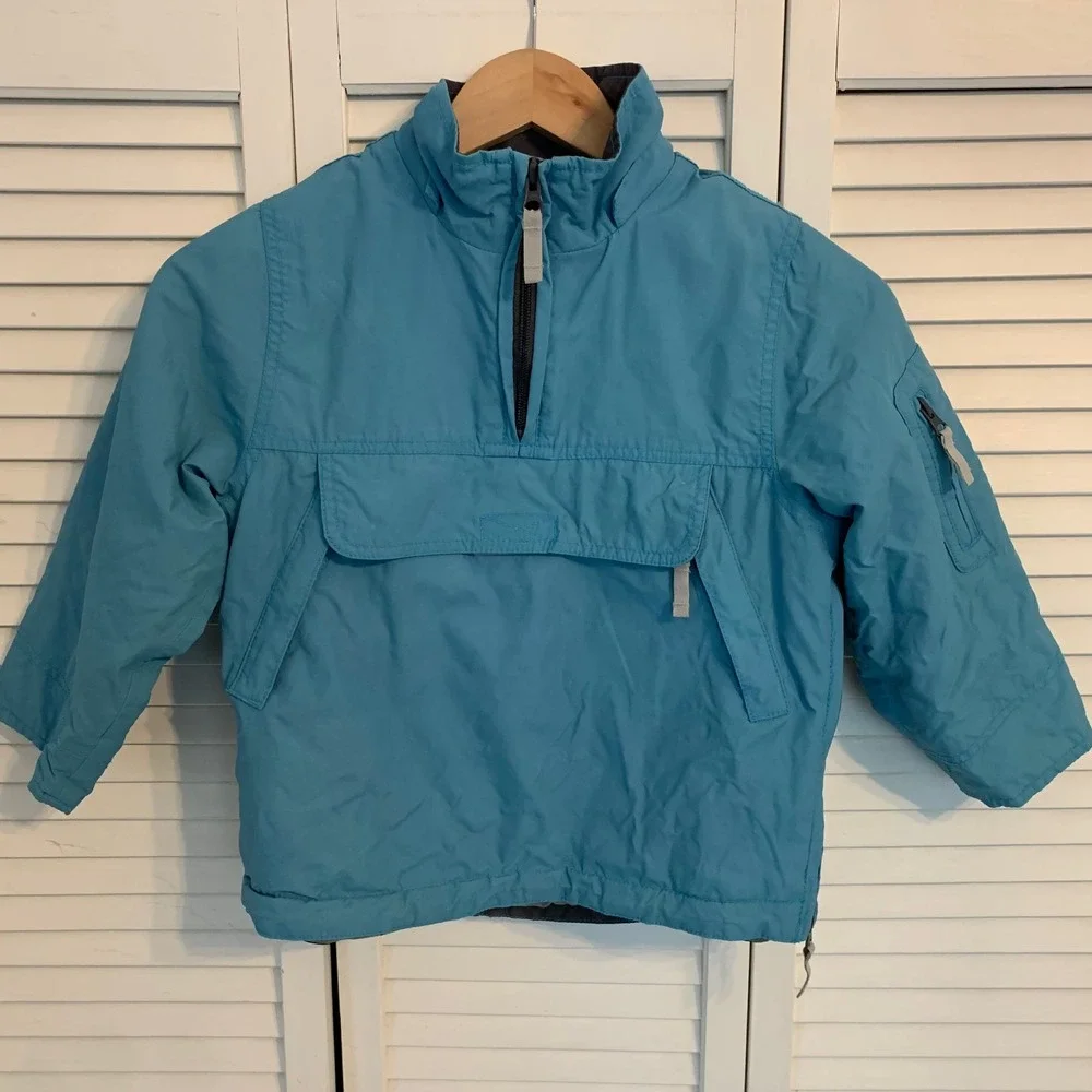 Mini Boden Blue Anorak Pullover Jacket Coat Kids 3-4Y‎ Boy Girl Outdoor Winter